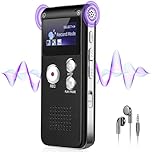 Voice Recorder with Noise Reduction, 4800 Hours ZIPCIDE Dictaphone Voice Activated Recorder with Playback for Lectures Meetings, 1536Kbps Smart Audio Sound Tape Recording Device with Password - 32GB