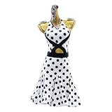 ZYDANC Polka Dot Ballroom Dance Dresses for Women Cha Cha Training Suit Backless Strapless Latin Salsa Dance Outfit,Polka dot,S