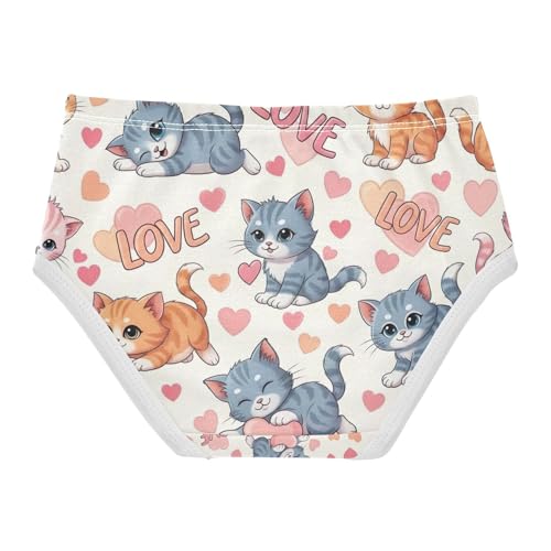 Cute Cartoon Kittens Poses Underwear Toddler Girl, Underwear for Girls, 2T–8 Years2