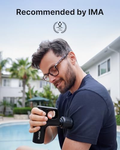 Image of RENPHO Active Mini Thermacool Massage Gun with Heat and Cold, Thumb Loop | Portable Deep Tissue Back Massager with Loop Design for Easy Use, Carry Case, FSA Eligible HSA, Gift for Officers, Gym Lovers