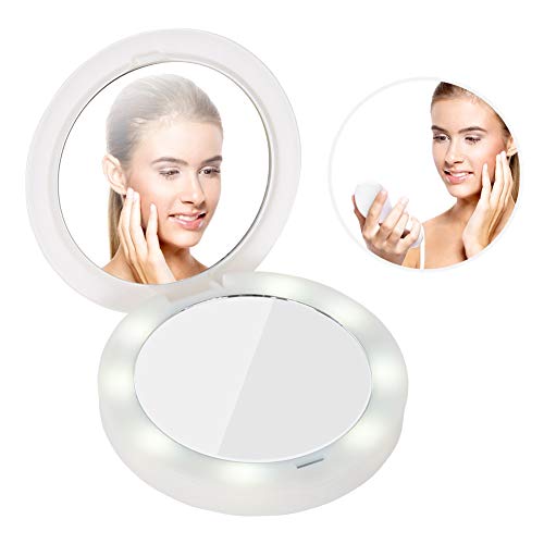 Preisvergleich Produktbild Schminkspiegel, USB, drehbar, faltbar, LED-Beleuchtung