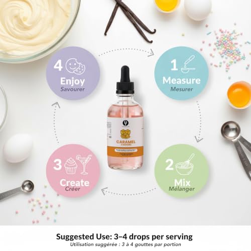 Image of Dolce Flav Natural Caramel Extract - 2 Ounce Water-Soluble Multipurpose Flavoring Ideal for Baked Goods, Beverages, Coffee, Desserts & Ice Cream - Perfect Kitchen Gift for Holidays