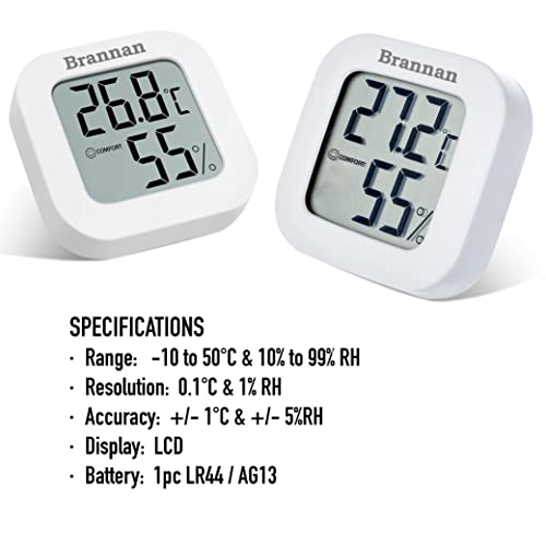 Brannan Twin Pack LCD Room Thermometer Indoor Humidity Meter Hygrometer - Image 4