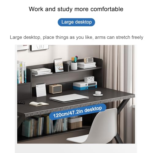 Bureau compact noir rangement intégré pour chambre et studio - 5