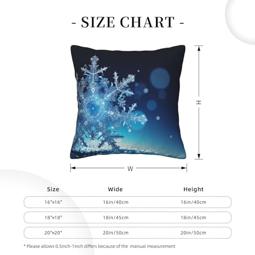 Housse de coussin en velours côtelé bleu imprimé flocon chic