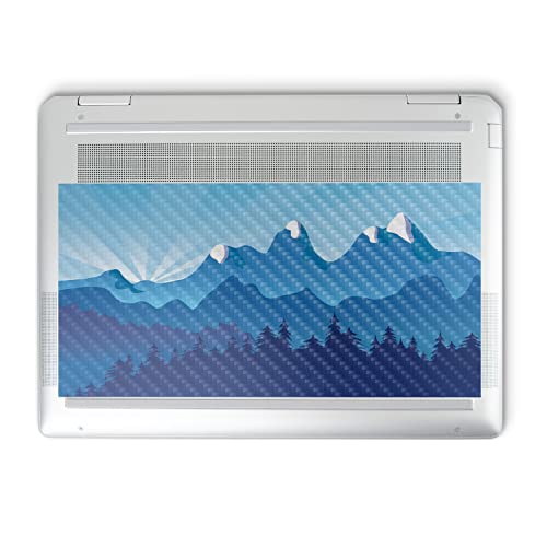 Image of MightySkins Carbon Fiber Skin Compatible with HP Spectre x360 14 inch (2022) Full Wrap Kit - Blue Mountains | Protective Durable Textured Carbon Fiber Finish | Easy to Apply | Made in The USA