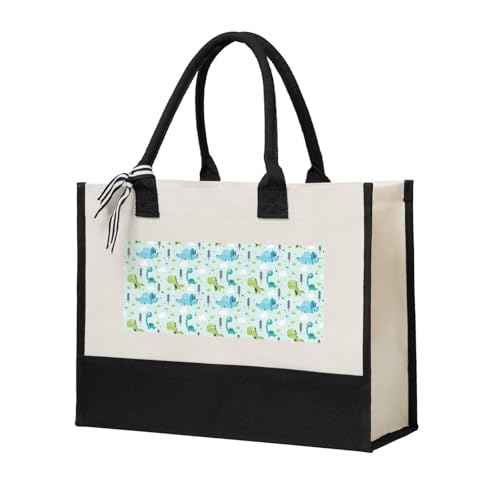 Sac fourre-tout toile dinosaure grand volume réutilisable pour en finir avec le plastique