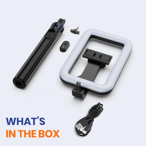 Image of Kratos K46 Big LED Light with 72 Inch Selfie Stick Tripod Stand for Phone, Bluetooth Remote for Content Creators, Reels, YouTube, Travelling & Makeup, Compatible with GoPro, iPhone & Smartphones