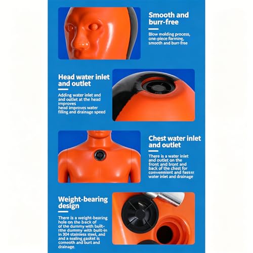 Muñeco de entrenamiento para rescate acuático en piscina miniatura 6
