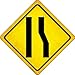 SMART BLONDE Right Lane Ends Novelty Metal Crossing Sign CX-408