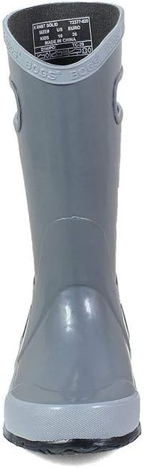 BOGS Kids Rainboot Waterproof Rubber Rain Shoe, Gray, 8 US Unisex Toddler