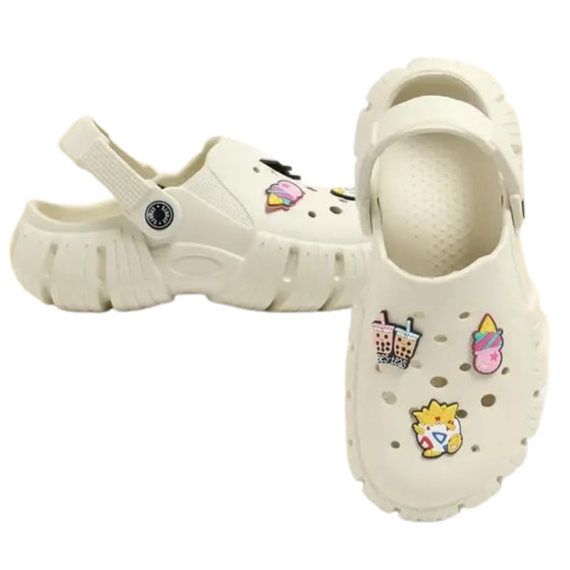 Image of Unisex Kids Clogs Soft Anti Skid Mules Sandals with Adjustable Back Strap Indoor & Outdoor Slipper for Boys & Girls Everyday Use Waterproof Jibbex Slides