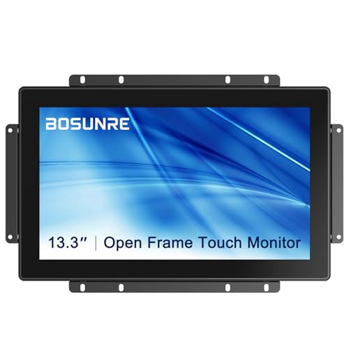 Image of FHD Industrial Touch Monitor, 13.3 Inch Open Frame Touch Screen Display, 10-Point Capacitive Touch Monitor, VESA & Open-Frame Bracket Mounting for Kiosk and Mounting