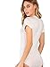 MakeMeChic Women's Basic V Neck T Shirt Bodysuit Tops Short Sleeve Jumpsuit Off White L