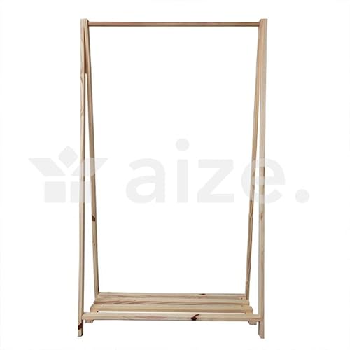 Arara Para Roupas Com Sapateira Closet Cabideiro Expositor Para Lojas em Madeira Natural 100% Pinus