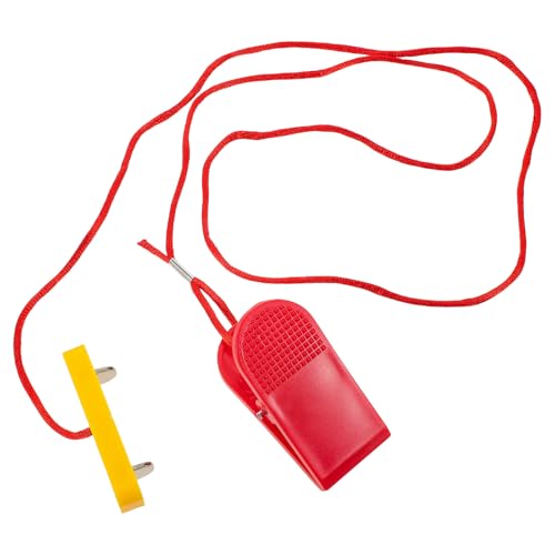 minkissy 緊急停止キー、 コード付き、ダブルプロングプラグイントレッドミルキー、ユニバーサル交換部品、ランニングマシンコンソール用レッドフィットネス スイッチ