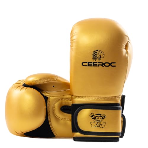 CEEROC Kinder Boxhandschuhe Kickboxen/Boxen Kid air-Cooled Gold (8 oz)