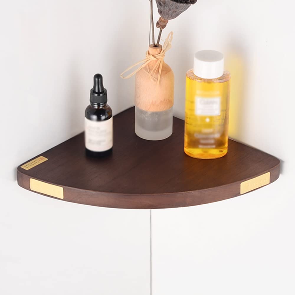 BAHELS Corner Shower Caddy Bathroom Shelf Organizer Wood Brass Wall Mounted Corner Storage Holder Shelves Bathroom Accessoriess Shower