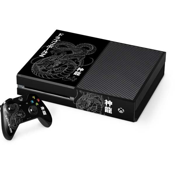 Skinit Decal Gaming Skin Compatible with Xbox One Console and Controller Bundle - Officially Licensed Dragon Ball Z Goku Kamehameha Blast Design