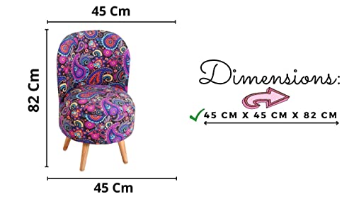 Image of Ottoman Printed Stool with Chair, Velvet Foot Rest Stool for Living Room, Wooden Legs Ottoman for Sofa & Living Room Decor, Chair (18 inchx32 inch), Puffy (16 inchx17 inch), (Combo Birds)