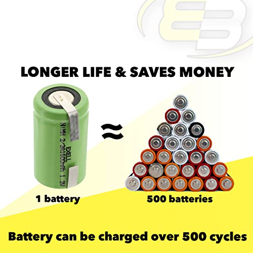 Exell 2/3A 1600Mah 1.2V Nimh Rechargeable Battery W/Tabs For Use With Electric Razors Toothbrushes High Power Static Applications (Telecoms Ups And Smart Grid) Electric Tools Electric Mopeds #TOP5