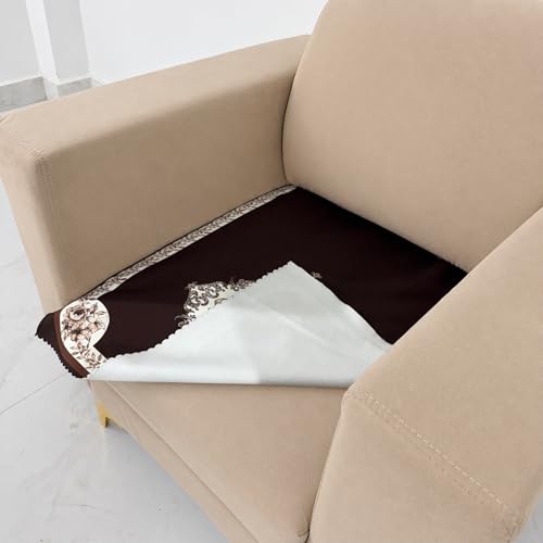 Image of Homerz Premium 'Luxe Series' Holland Velvet Sofa Cover | Smooth Finish | Anti-Skid Fleece Backing | Soft Touch Couch Protector for Living Room (Coffee, 1 Seater, Only Seat Cover)