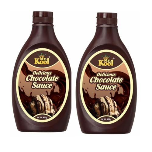 Image of Mr. Kool Chocolate Syrup 450g - Rich Chocolate Flavour for Milkshakes, Pancakes, Waffles & Ice Cream Topping - Pack of 2 | Perfect for Desserts & Beverages
