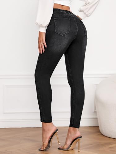 Image of Shasmi Women's Light Blue High Waist Skinny Jeans Stretch Denim Jeggings for Women | Elastic Waist Slim Fit Jeans | Casual Pocket Skinny Denim Pants (Jeans 240