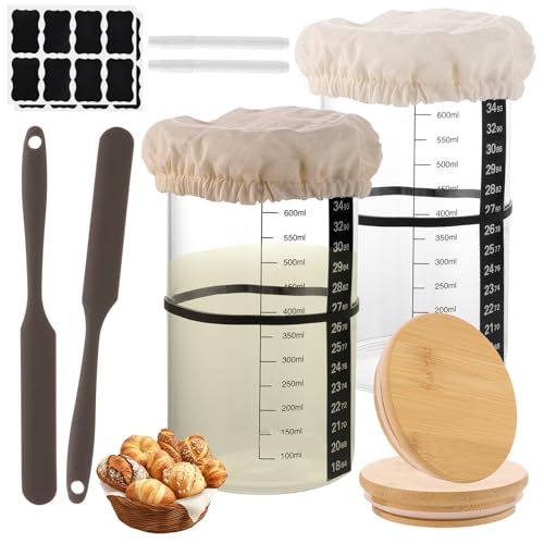 Kit levain avec pot fermentation verre 680 ml pour surveiller la température