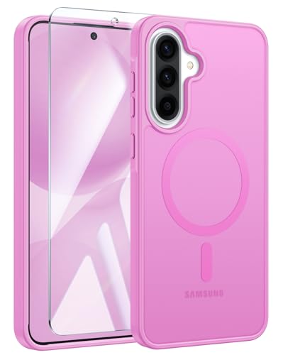 Image of FNTCASE for Samsung Galaxy A36-5G Case: for Galaxy A56 5G Case Magnetic Translucent Matte Shockproof Slim Phone Cover - Military Grade Drop Proof Hard Back Anti-Fingerprint Protective Case - 6.7 inch