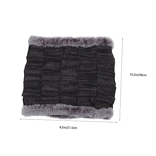 Hat Scarf Warm Keeping Hat and Neckerchief Knitted s for Men Black Cap Warm Scarf Men s2