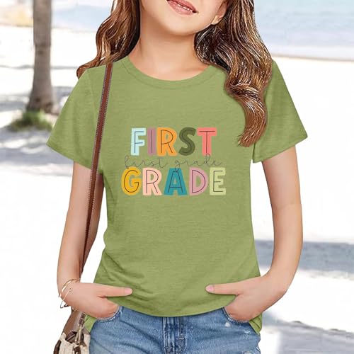 Back to School Shirts First Grade Graphic Short Sleeve Boys Girls First Day of Preschool Tops Crew Neck Clothes4