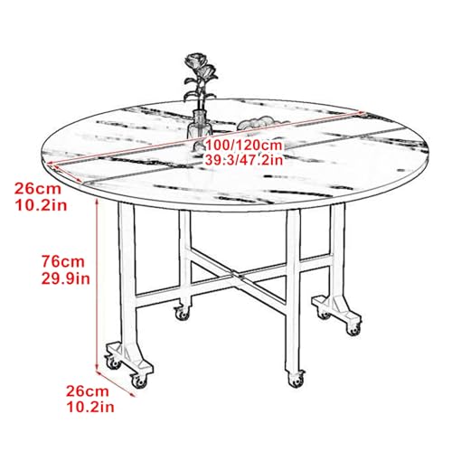 Table à abattants avec roulettes pour libérer l'espace encombré