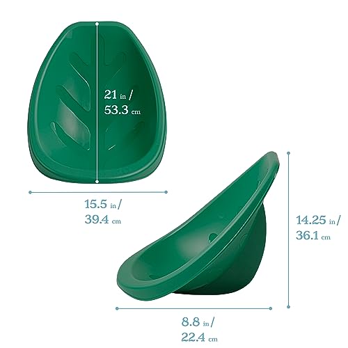 Image of ECR4Kids Plastic Leaf Scoop Floor Rocker Seat, Classroom Furniture, Green, 6-Piece