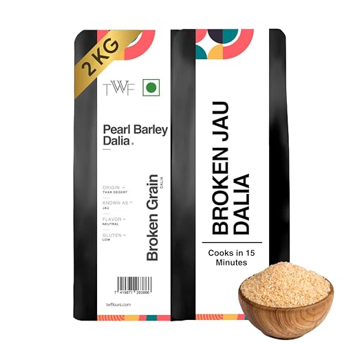 Image of TWF Pearl Barley Dalia | 2 Kg | Jau Dalia (Porridge) | Stone-Ground from Pearl Barley | From Rajasthan's Drylands for Better Nutrition & Texture | Ideal for Upma, Khichdi & Weight-Watchers | Cook in 15 Minutes like Rice