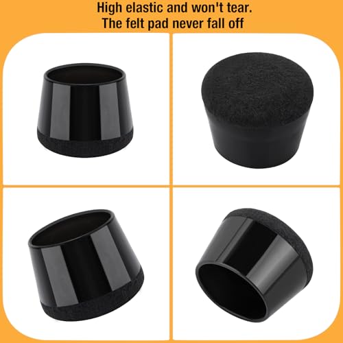 Image of 32 Pcs New Chair Leg Floor Protectors, Silicone Chair Leg Protectors for Hardwood Floors, Floor Protectors for Chairs, Chair Leg Caps Protect Wooden Floors from Scratching, Won't Tear