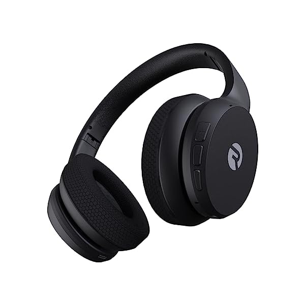 Raycon Fitness Headphones - Wireless Over-Ear-Headphones with 45 Hours of Battery, Active Noise Cancellation, Awareness Mode, 3 Quick Swap Ear Cushions, IPX4 Water Resistance (Black)