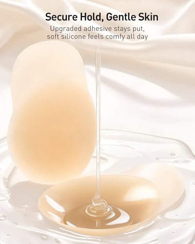 Image of Niidor Nipple Covers for Women with Lift Reusable Silicone Pasties Breast Petals Seamless Under Any Oufit for All Day Comfort