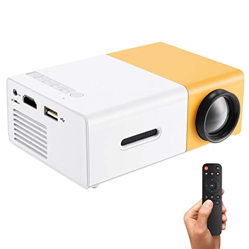 Gunor Mini Projector, YG300 Portable LED Projector Support PC Laptop USB Stick USB/SD/AV/HDMI