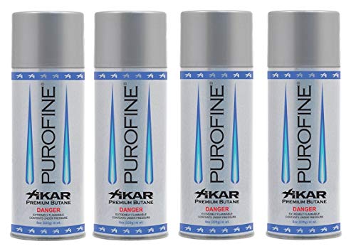 Xikar PUROFINE Premium Butane Fuel Refill for Lighters, 8oz (4 Pack)