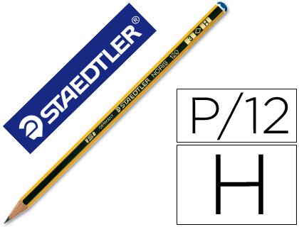 Staedtler-Lapices di grafite noris n.3 h unità (Confezione da 12)