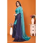 Yashika-Womens-Trendy-Striped-Bollywood-Satin-Pink-Color-Saree-Without-Blouse-Material