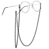 ChainsPro Accesorio de cadena resistente para gafas de 28 pulgadas para hombres y mujeres (caja de regalo), No-Custom, Acero inoxidable, goma