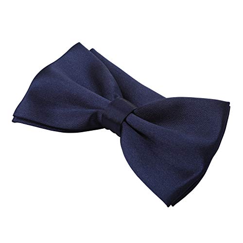 Kajeer Homme Nœud papillon pour Mariage Fête - Couleur unie Réglable Noeud papillon smoking Noeud papillon formel pré-noué en soie (Bleu marine foncé, Couleur unie) Cover