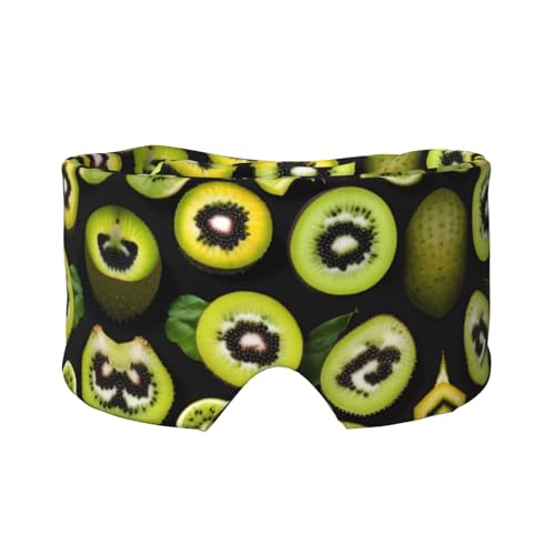 Mascarillas para dormir con estampado de kiwi verde (26.8 x 4.3 pulgadas), adecuadas para viajes, yoga, descanso profundo en interiores y exteriores