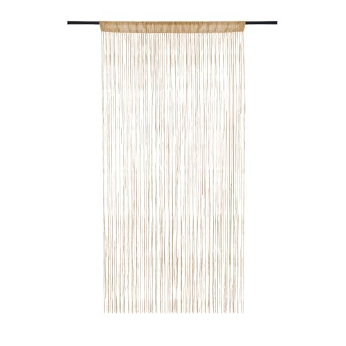 Aohyue 2 Piezas Cortina de Cuentas, 100 x 200 cm, Mosquitera Decorativa para Puertas, Cortina de Tiras para Exterior e Interior, Separador de Ambientes para Sala, Dormitorio, Comedor, Color Champán