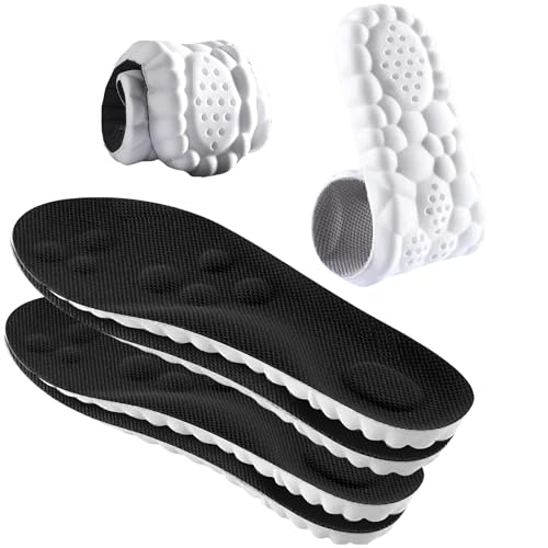 Image of 2 Pairs 4D Cloud Technology Insole - Super Soft Comfort Insoles, Soft Foot Protection Cloud Feeling Insole, U-Shape Memory Foam Insoles (Black, Men: US 11.5-13)