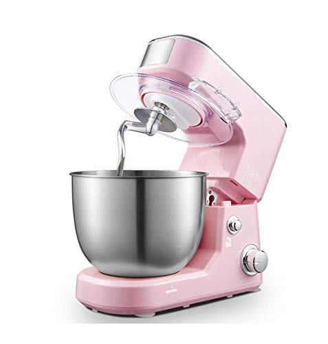 JHNEA Stand Mixer, 600W Dough Hook Whisk Beater, 6-Speed Electric Mixer, Kitchen Tilt-Head Food Mixer with 4L Stainless Steel Bowl, SC-209,Pink