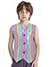 Jan Jean Girls Boys Metallic Plaid Jazz Disco Hip Hop Choir Dance Vest Top Sleeveless Button Waistcoat Fancy Party Jacket Multicolor 3-4 Years