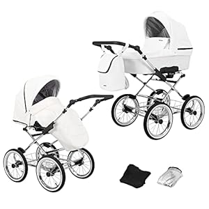 KUNERT Kinderwagen ROMANTIC retro Sportwagen Babywagen Autositz Babyschale Komplettset Kinder Wagen Set 2 in 1